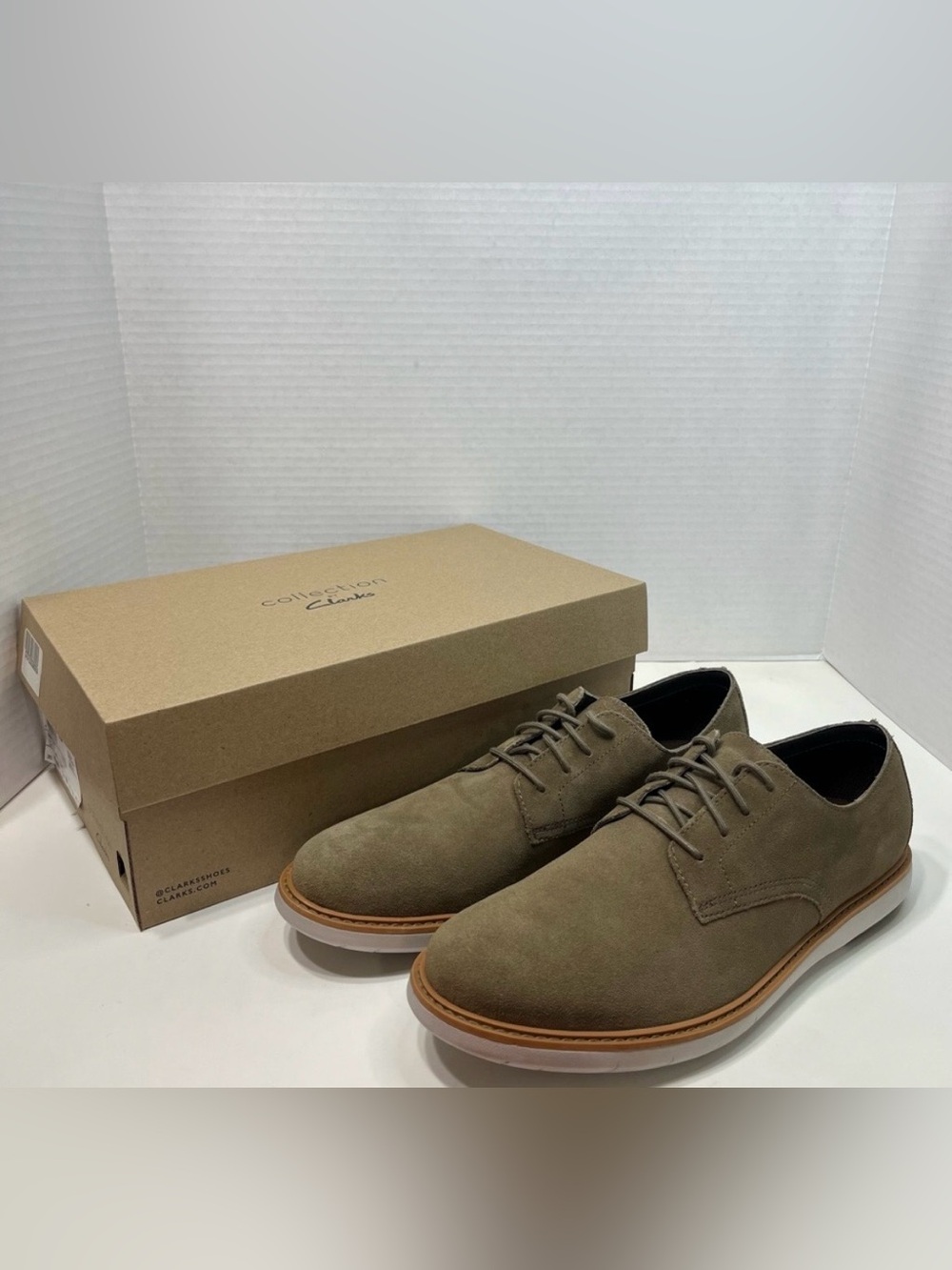 COLLECTION BY CLARKS Draper Lace Olive suede men’s shoes size 12 leather lace up